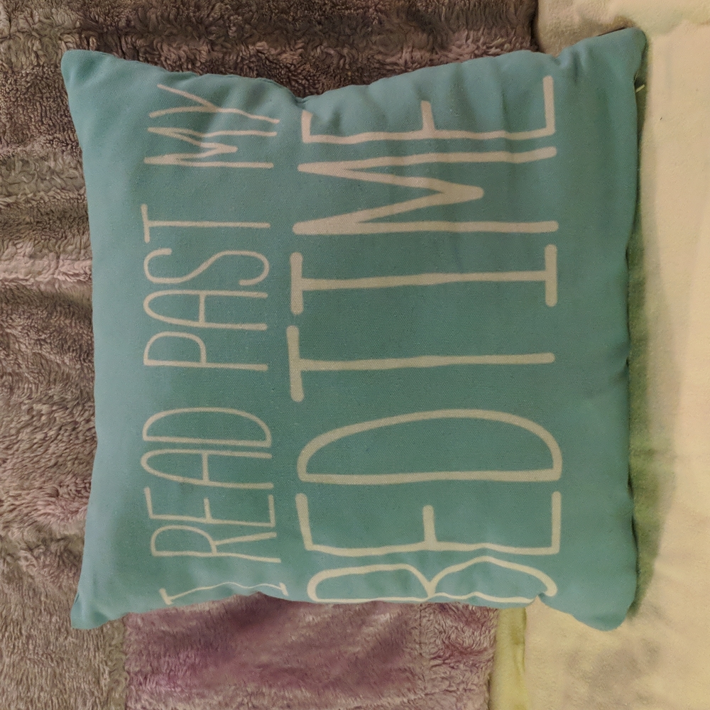 Society6 I READ PAST MY BEDTIME Mint pillow case + square pillow Free Gift!
